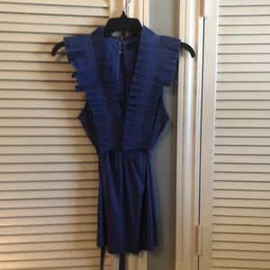 BCBG Royal Blue top with ruffled details